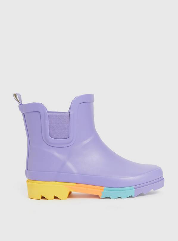 Pastel Purple Rainbow Sole Wellies 1